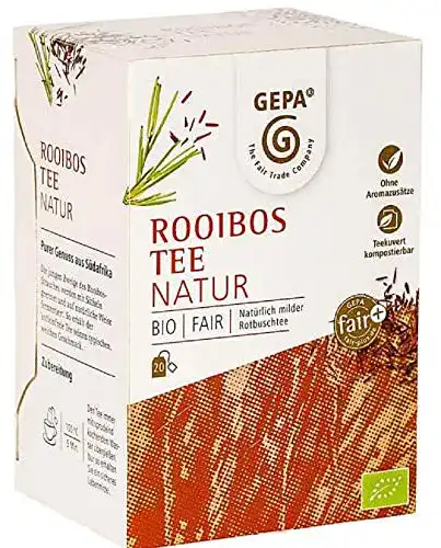 Die beste Rooibos-Tee GEPA Bio Rooibos Tee, 100 Teebeutel, 5 Pack 2026 Test Bestseller Rooibos-Tee GEPA Bio Rooibos Tee, 100 Teebeutel, 5 Pack