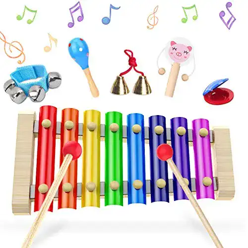 Xylophon (Kinder) LOVEXIU Xylophon, Glockenspiel 6 Stück Set