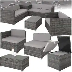 Rattanmöbel TecTake 800825 XXL Polyrattan Sitzgruppe