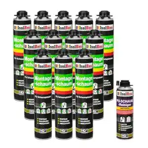 Bauschaum Isolbau SET Pistolenschaum 12 Dosen 750 ml