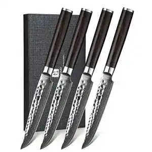 Damast-Steakmesser XINZUO 4-Teilig Steakmesser Set, 12.4cm
