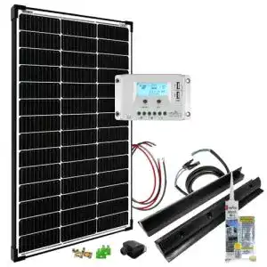 Solaranlage Offgridtec für Wohnwagen 100 Watt Komplett-Set