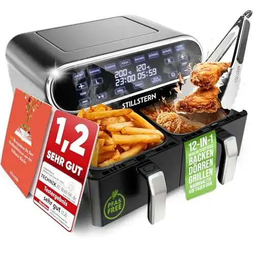Heißluftfritteuse 2 Fächer Stillstern Heißluftfritteuse Dual Zone