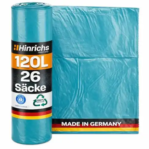 Müllbeutel Hinrichs Müllsäcke 120L Extra Stark & Reißfest, 26er