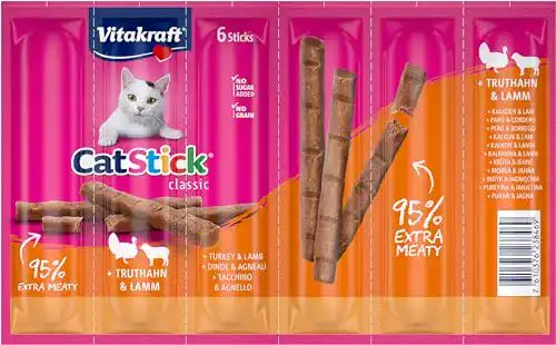 Katzensticks Vitakraft Cat-Stick Mini Truthahn & Lamm P/6