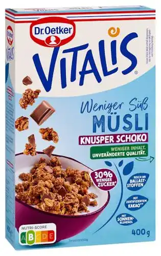 Vitalis-Müsli Dr. Oetker Vitalis Weniger Süß Schoko, 5 x 600g