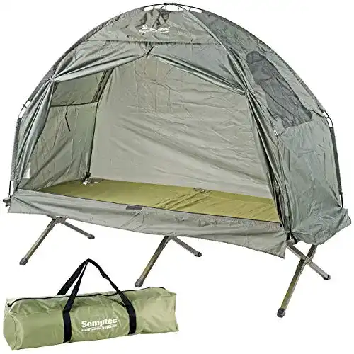 Feldbett mit Zelt Semptec Urban Survival Technology 2in1-Zelt