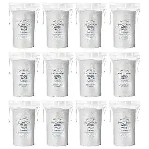 Wattepads by Amazon Baumwoll, 600 Stück (12 Packungen mit 50)