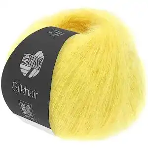 Mohair-Wolle Lana Grossa Silkhair 158 Gelb