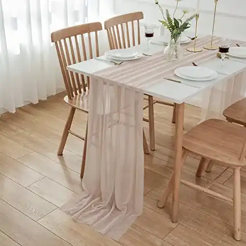 Chiffon-Stoff AOKSUNOVA Tischläufer Chiffon Stoff Tüll Tischläufer