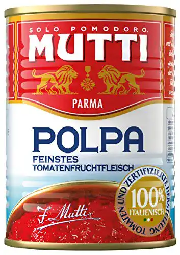 Dosentomaten Mutti Polpa Fine – Tomatenfruchtfleisch, 6 x 400 g