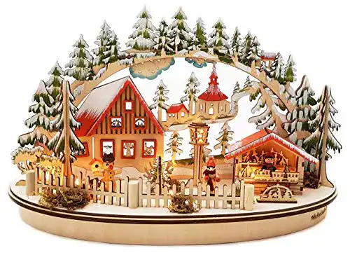Schwibbogen Wichtelstube-Kollektion LED Oval Weihnachtsmarkt