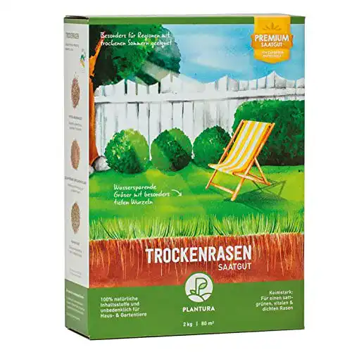 Trockenrasen Plantura, 2 kg, wassersparende Rasensamen