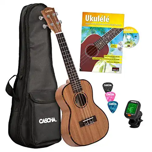 Konzert-Ukulele CASCHA HH 2036 FR Premium Mahagoni Konzert