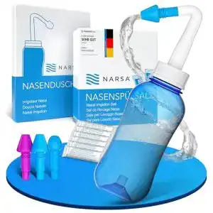Nasendusche NARSA Set ® · 30x Nasenspülsalz · 3 Aufsätze