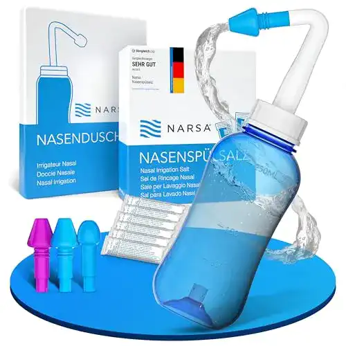 Nasendusche NARSA Set ® · 30x Nasenspülsalz · 3 Aufsätze