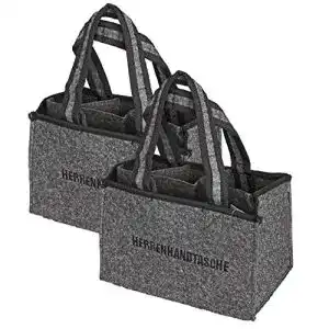 Flaschentasche all-around24 2 Stück Filz Herrentasche Bottlebag