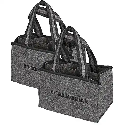 Flaschentasche all-around24 2 Stück Filz Herrentasche Bottlebag