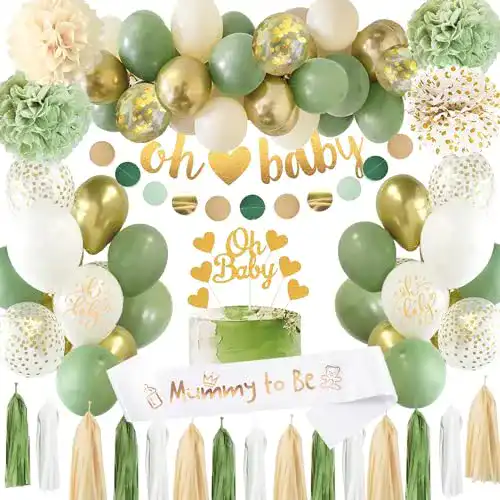 Party-Deko adaziau Baby Party Deko, Grüne Gold Baby Shower