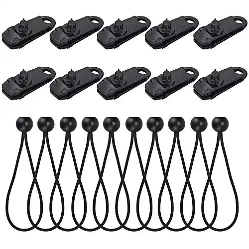 Planenclips SNAGAROG 10 Stück Clips u. 10 Stück elastisches Seil