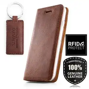 Surazo-Handyhülle SURAZO Smart Magnet Vintage Ledertasche