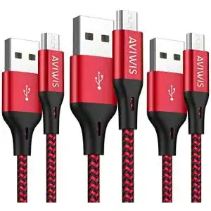 Schnellladekabel AVIWIS Micro USB Kabel [3Pack 2M] Nylon Micro