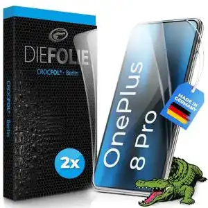 OnePlus-8-Pro-Panzerglas Crocfol Schutzfolie 2 St.