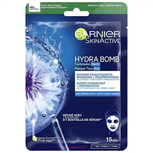 Garnier-Tuchmaske Garnier Tuchmaske Nacht, mit Hyaluronsäure