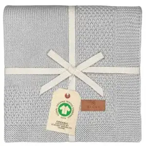 Babydecke DIKOS aus 100% Bio Baumwolle grau, atmungsaktiv