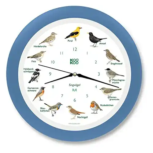 Vogeluhr KOOKOO Singvögel Himmel-Blau, Die Singende