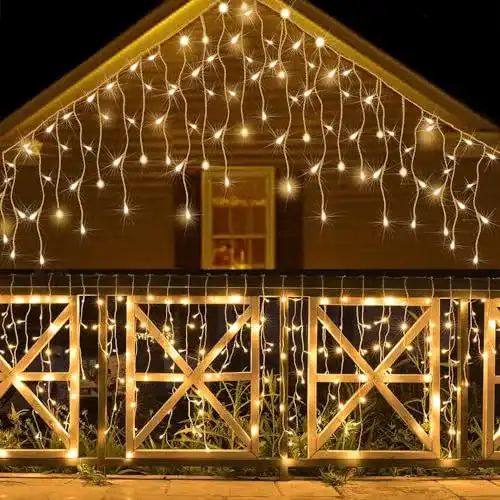Weihnachtslichterkette Lizhitree Eisregen Lichterkette Außen