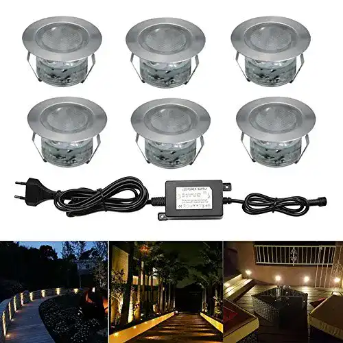 Bodeneinbaustrahler CHNXU LED 6er Set Ø45mm 1W