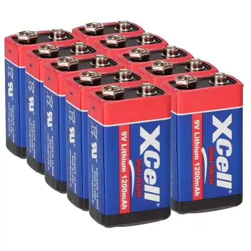 9V-Lithium-Batterie WSB Battery 10x Batterie Lithium 9 Volt Block
