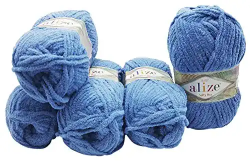 Alize-Wolle Softy Plus 5 x 100 Gramm mit leichtem Plüsch