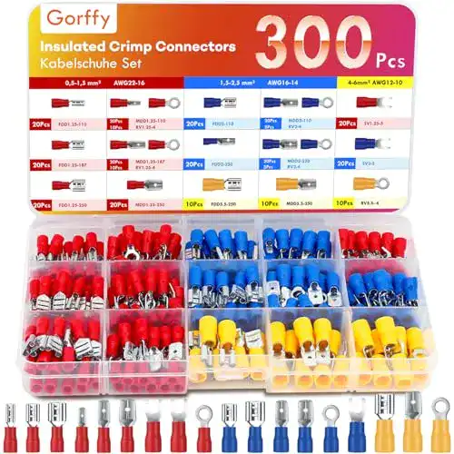 Die beste Kabelschuhe Gorffy 300 Pcs, Flachsteckhülsen Sortiment 0,5-6,0mm² 2026 Test Bestseller Kabelschuhe Gorffy 300 Pcs, Flachsteckhülsen Sortiment 0,5-6,0mm²