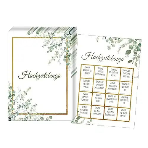 Die beste Bingo-Karten JEKA 50 Karten Hochzeitsbingo, witzig 2026 Test Bestseller Bingo-Karten JEKA 50 Karten Hochzeitsbingo, witzig
