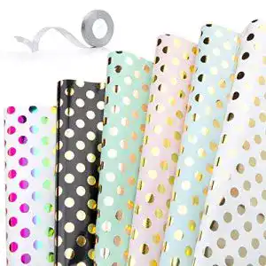Geschenkpapier GuKKK , 6 Stücke Geburtstag und 1 Rolle Band