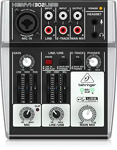 Behringer-Mischpult Behringer 302USB Premium 5-Eingangs-Mixer