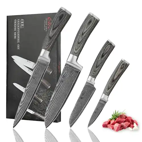 Wakoli-Damastmesser-Set Wakoli 4DM-HOL-EDS 4er, VG-10, Edis