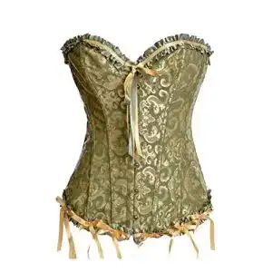 Korsett PhilaeEC Damen Schnür Top Übergröße Satin Floral Boned