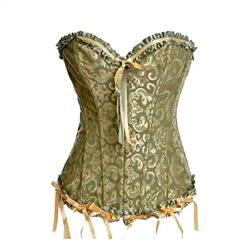 Korsett PhilaeEC Damen Schnür Top Übergröße Satin Floral Boned