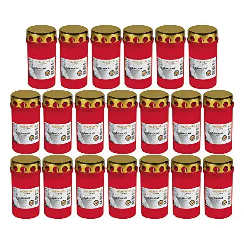 Grabkerze Beste Choice Grablicht Brenner Nr. 3 rot mit Deckel
