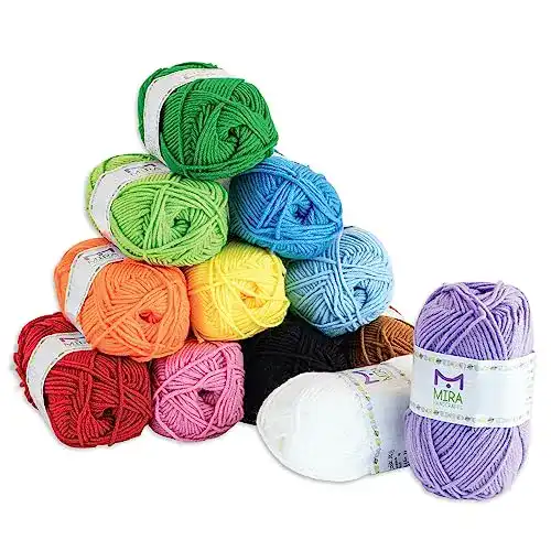 Häkelgarn Mira Handcrafts 50 g lange Garn-Bonbons Anfängerset