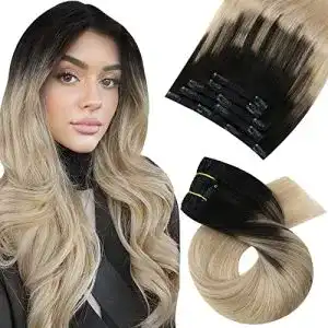 Clip-in-Extensions Moresoo Echthaar Balayage Remy Doppelt