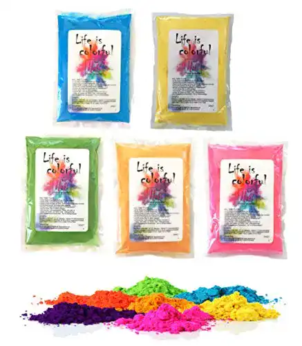 Holi-Farben h2i 5 x Holi Color Powder Holi Farb Pulver 5 Farben