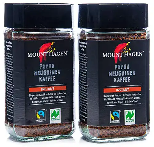 Löslicher Kaffee Mount Hagen Bio Fairtrade Instant, 2 x 100 gr