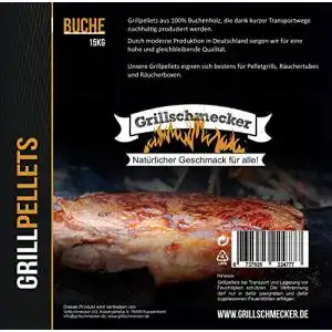 Holzpellet Grillschmecker Grillpellets – s aus reiner Buche 15kg Sack