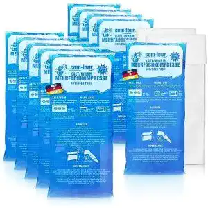 Kühlakku Gel com-four ® 10x Große Mehrfach-Kompressen