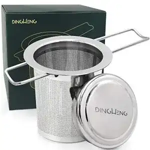 Teesieb DINGHENG Teefilter und Deckel/Abtropfschale, rostfrei