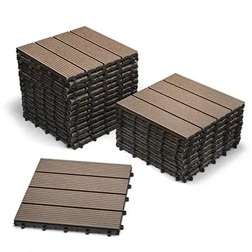 Terrassenplatte SAM Terrassen-Fliese WPC Kunststoff, 22er Spar Set